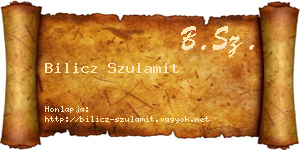 Bilicz Szulamit névjegykártya